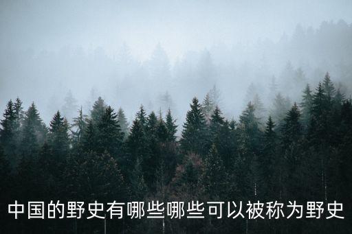 野史，請提供一些比較好的野史