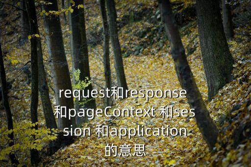 request和response 和pageContext 和session 和application的意思