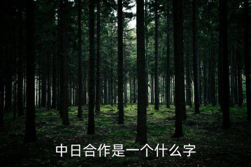中日合作是一個(gè)什么字