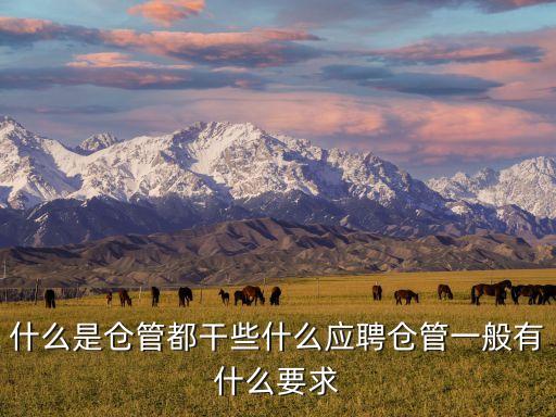 什么是倉管都干些什么應聘倉管一般有什么要求