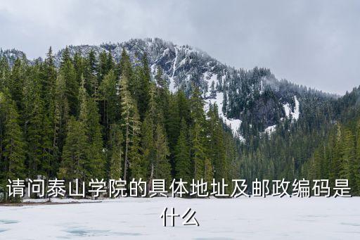 請問泰山學院的具體地址及郵政編碼是什么