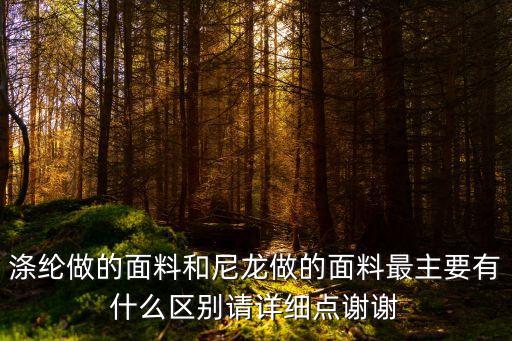 滌綸做的面料和尼龍做的面料最主要有什么區別請詳細點謝謝