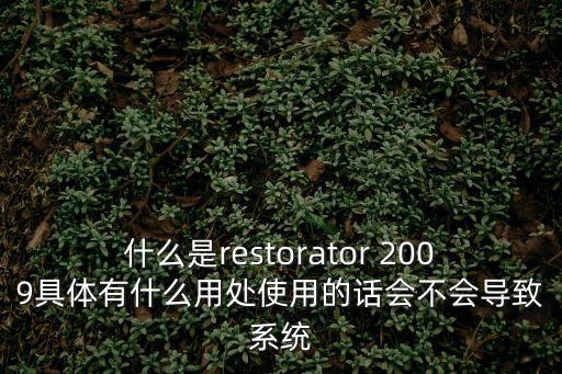 什么是restorator 2009具體有什么用處使用的話會(huì)不會(huì)導(dǎo)致系統(tǒng)