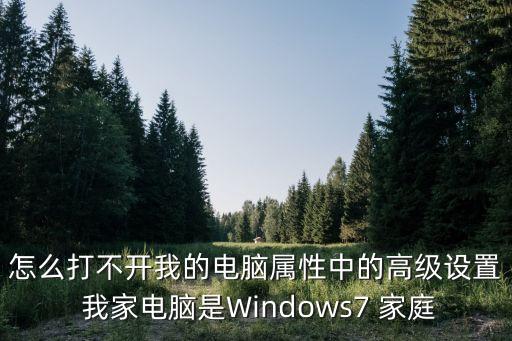 怎么打不開我的電腦屬性中的高級設置 我家電腦是Windows7 家庭
