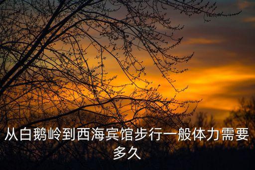 從白鵝嶺到西海賓館步行一般體力需要多久