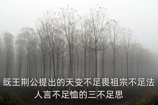 既王荊公提出的天變不足畏祖宗不足法人言不足恤的三不足思