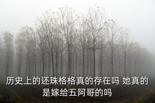 歷史上的還珠格格真的存在嗎 她真的是嫁給五阿哥的嗎