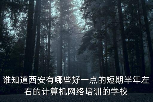 誰知道西安有哪些好一點的短期半年左右的計算機網絡培訓的學校