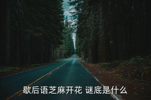 芝麻開花歇后語，歇后語芝麻開花 謎底是什么