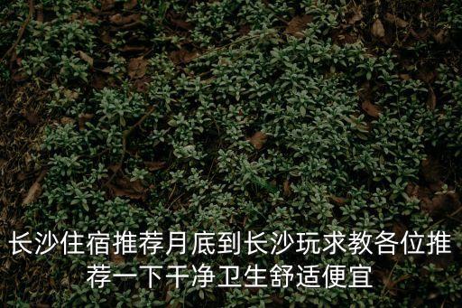 長沙住宿，長沙住宿推薦月底到長沙玩求教各位推薦一下干凈衛(wèi)生舒適便宜