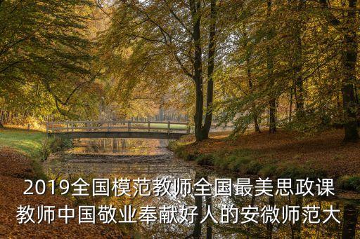 2019全國模范教師全國最美思政課教師中國敬業奉獻好人的安微師范大