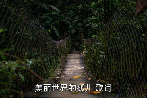 美麗世界的孤兒 歌詞