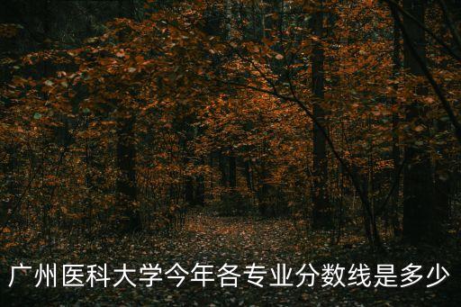 廣州醫科大學今年各專業分數線是多少