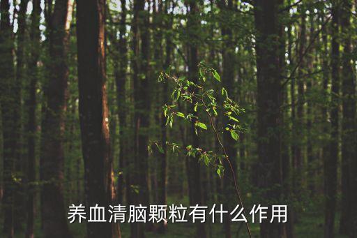 養血清腦顆粒有什么作用