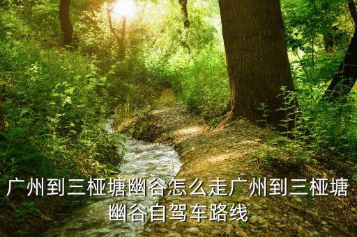 廣州到三椏塘幽谷怎么走廣州到三椏塘幽谷自駕車路線