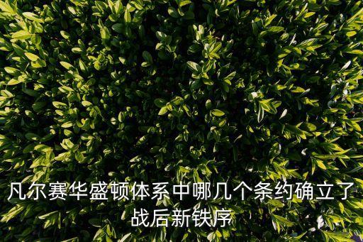 凡爾賽華盛頓體系中哪幾個條約確立了戰后新鐵序
