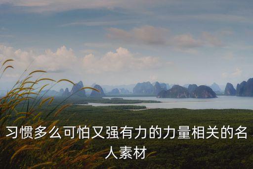 習慣多么可怕又強有力的力量相關的名人素材