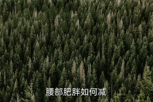 腰部減肥，腰部減肥方法