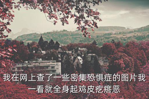 我在網(wǎng)上查了一些密集恐懼癥的圖片我一看就全身起雞皮疙瘩惡