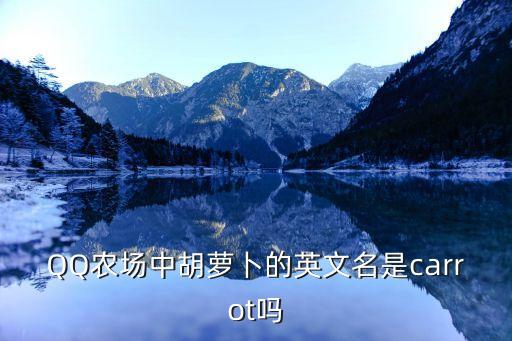 QQ農場中胡蘿卜的英文名是carrot嗎