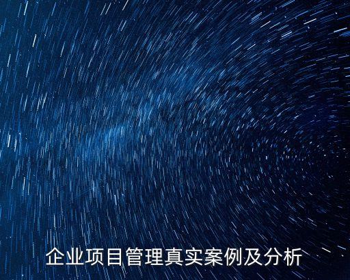 項目管理案例，企業項目管理真實案例及分析