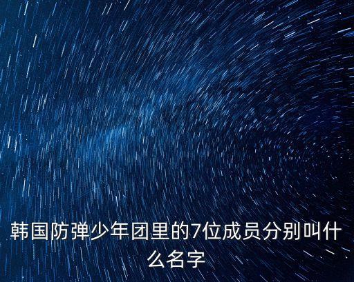 bts成員，防彈少年團(tuán)成員介紹加圖片