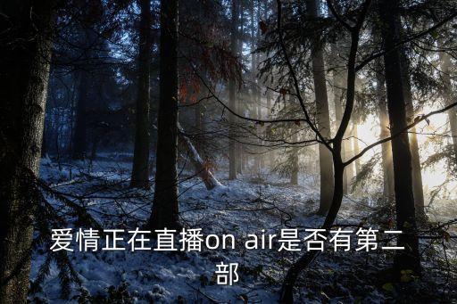 愛情正在直播on air是否有第二部