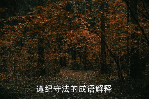 遵紀守法，遵紀守法的成語解釋