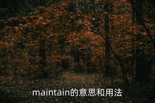 maintain，maintain什么意思