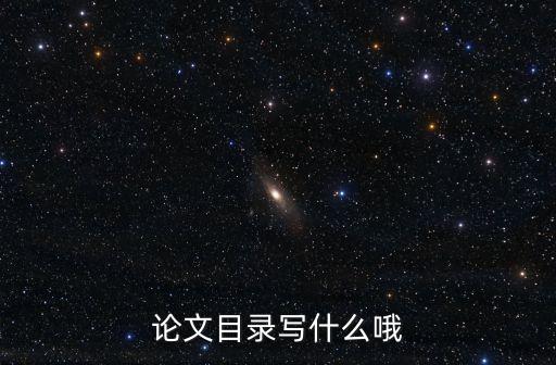 論文目錄寫什么哦