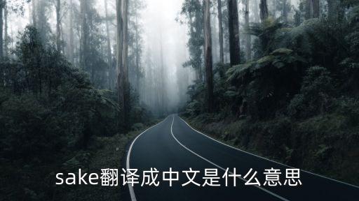 sake，sake是什么意思啊