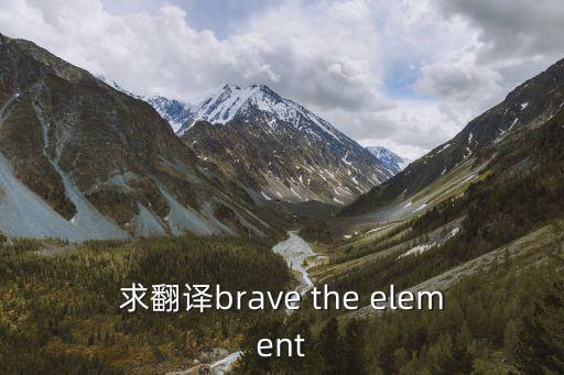 求翻譯brave the element