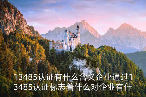 13485認(rèn)證，13485認(rèn)證有什么含義企業(yè)通過(guò)13485認(rèn)證標(biāo)志著什么對(duì)企業(yè)有什