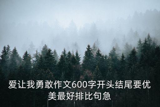 愛讓我勇敢，作文 愛讓我勇敢
