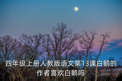 四年級上冊人教版語文第13課白鵝的作者喜歡白鵝嗎