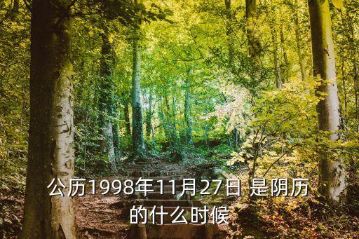 11月27日，公歷1998年11月27日 是陰歷的什么時候