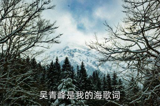 是我的海，吳青峰是我的海歌詞