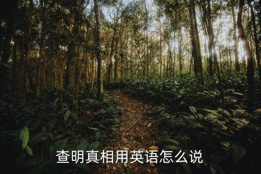 查明真相用英語(yǔ)怎么說(shuō)