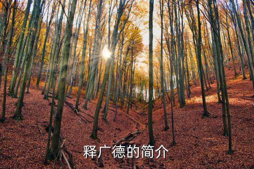 釋廣德的簡介