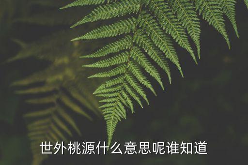 世外桃源的意思，世外桃源的意思是什么