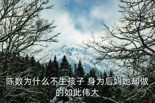 陳數有孩子嗎，陳數的孩子是誰
