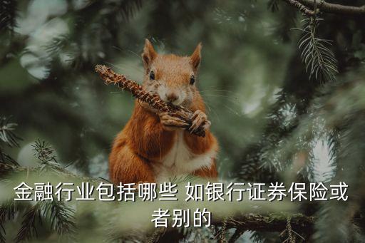 金融行業包括哪些 如銀行證券保險或者別的