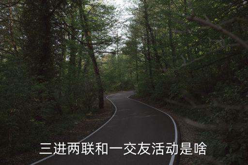 三進兩聯和一交友活動是啥