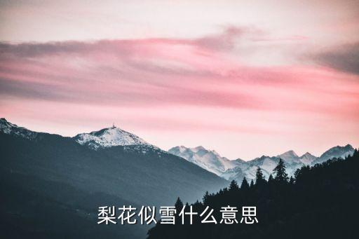 雷鋒精神代代傳，梨花似雪什么意思